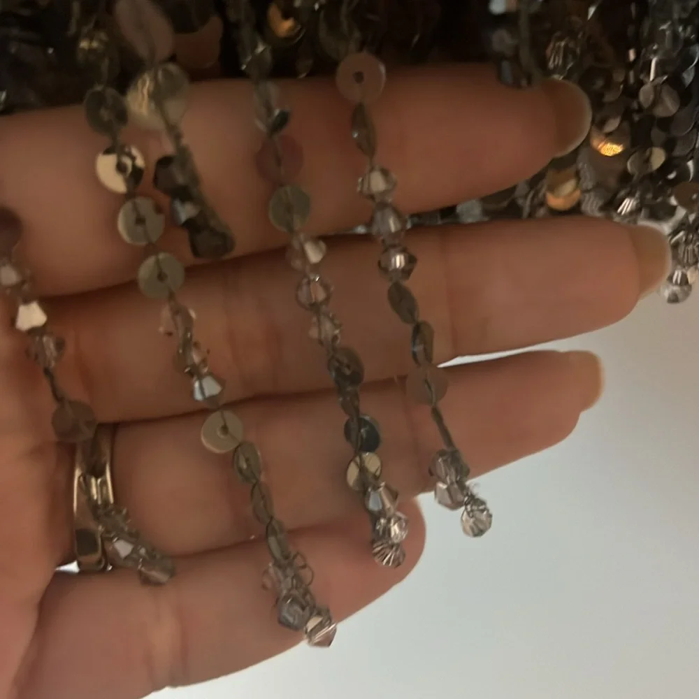 NWT Alice + Olivia Chicago Sequin Fringe Mini Dress Gunmetal Silver Flapper NYE - Picture 14 of 17